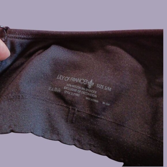 Lily Of France Seamless Bralette With Adjustable Straps S/M Pink & Black - Picture 15 of 16